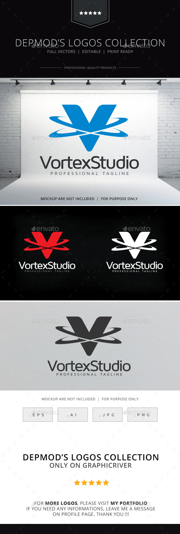 Vortex Studio Logo - Letters Logo Templates