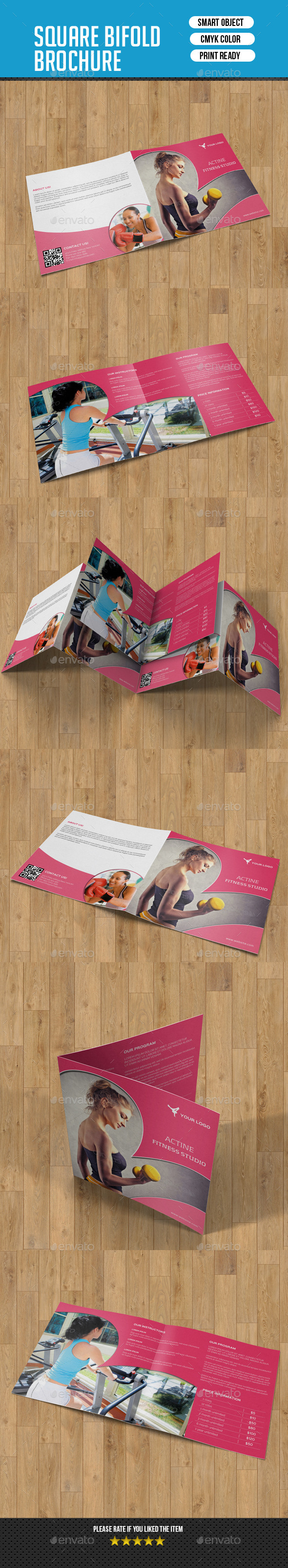 Square Bifold for Fitness Center-V10 - Corporate Brochures