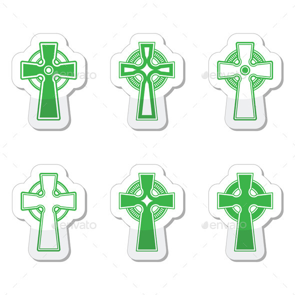Irish and Scottish Celtic Crosses - Religion Conceptual