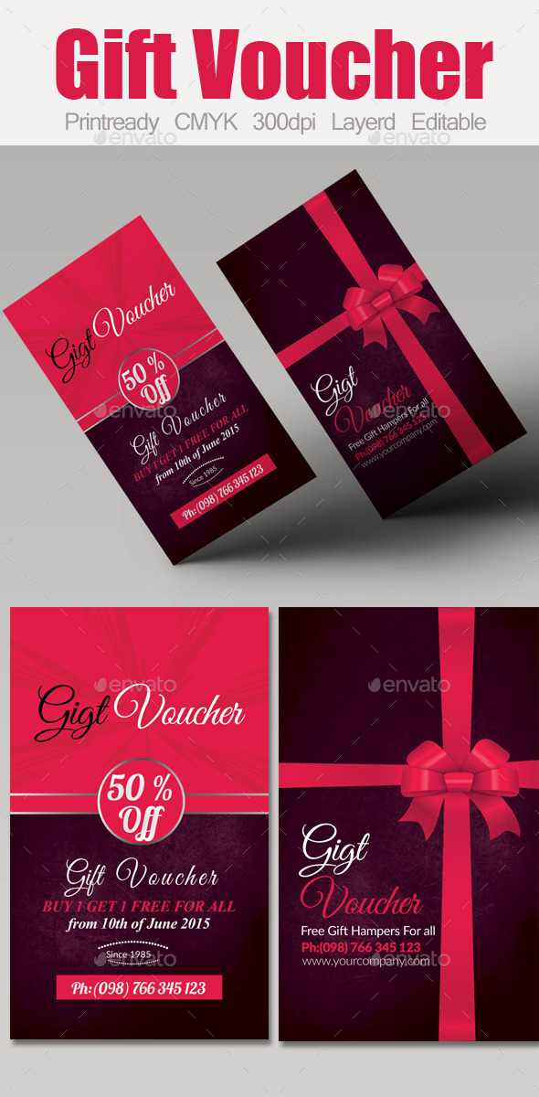 Multi Use Business Gift Voucher - Cards & Invites Print Templates