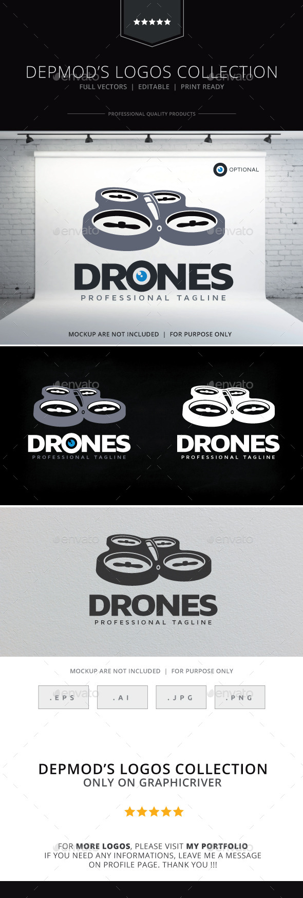 Drones Logo - Objects Logo Templates
