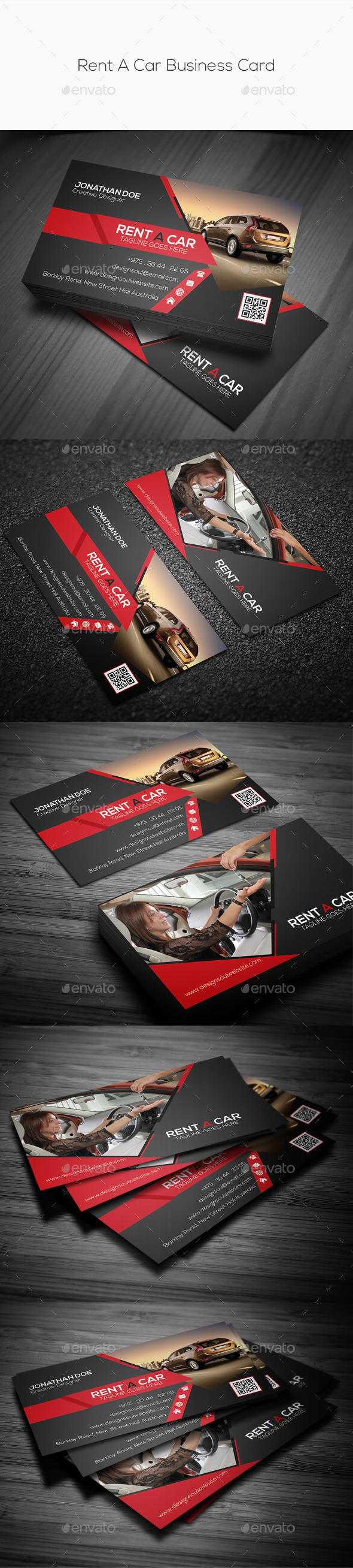 Rent A Car Business Card - Industry Specific Business Cards