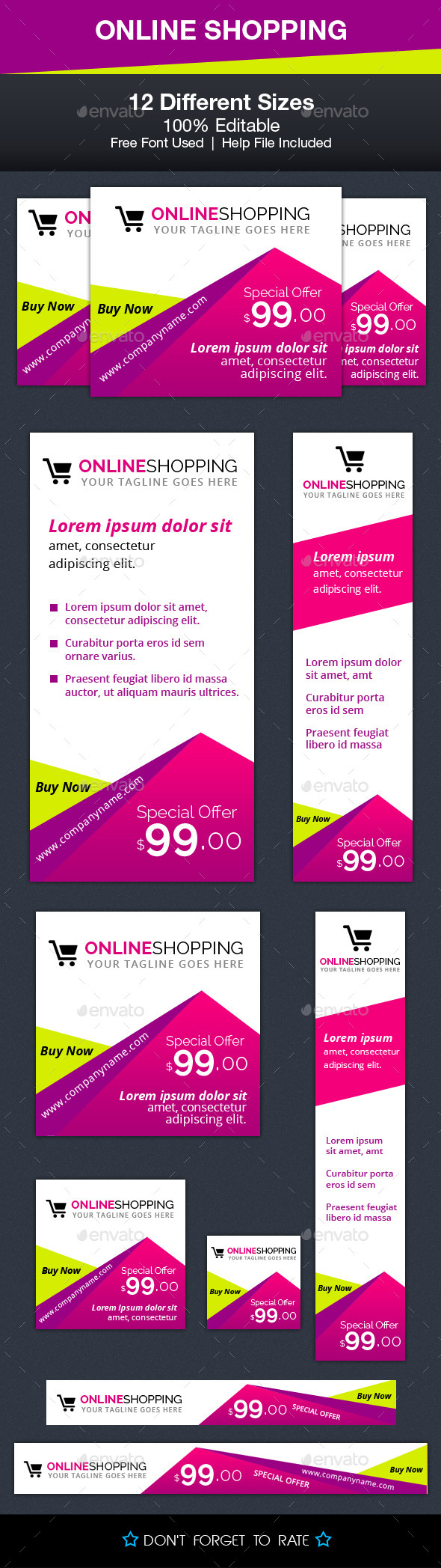 Online Shopping Ad Banners - Banners & Ads Web Elements