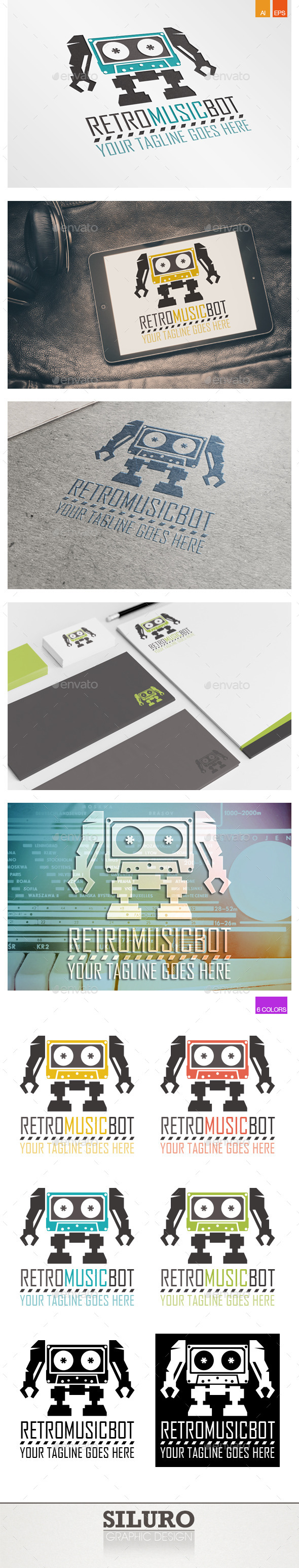 Retro Music Bot - Objects Logo Templates
