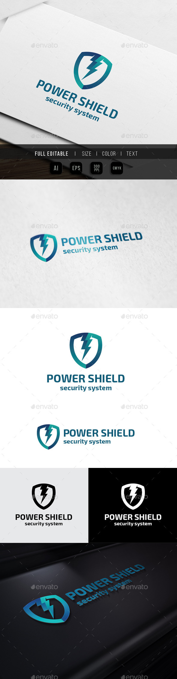 Energy Shield - Security System - Symbols Logo Templates
