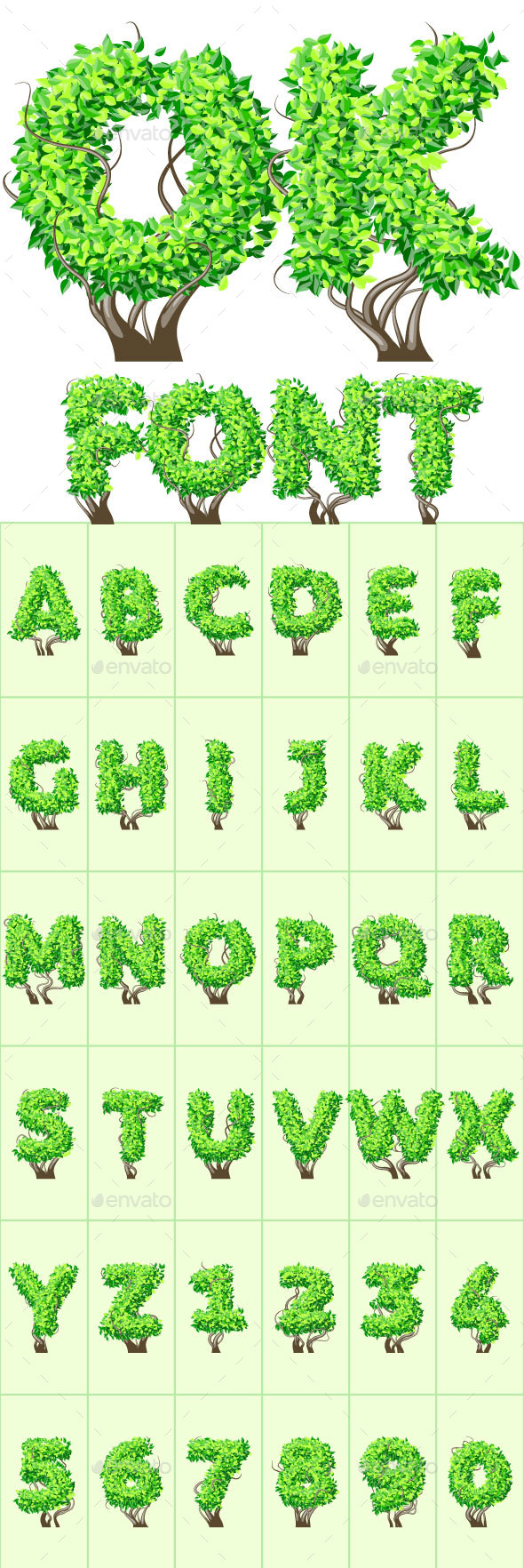 Detailed Tree Aalphabet - Decorative Symbols Decorative