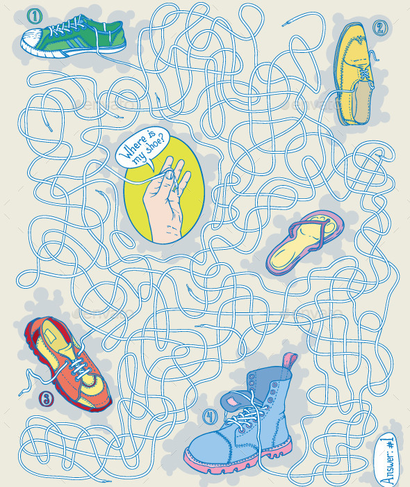 Shoes Maze Game - Vectors