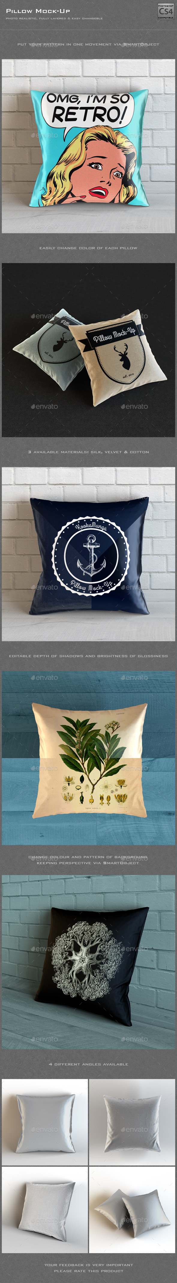 Pillow Mock-Up - Product Mock-Ups Graphics