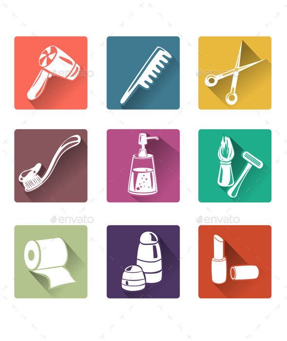 Flat Icons Personal Care - Miscellaneous Vectors