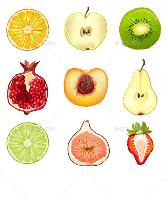 Fruits Berries Half - Food Objects