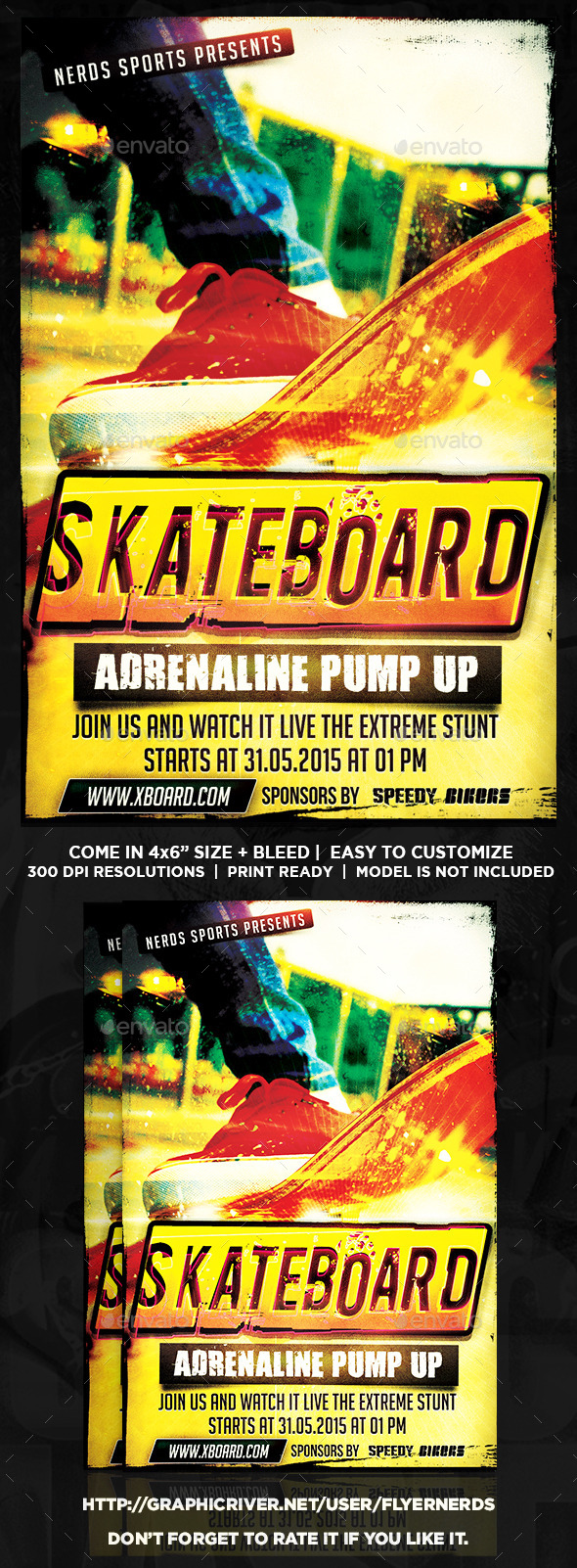 Skateboard Competition Sports Flyer - Sports Events