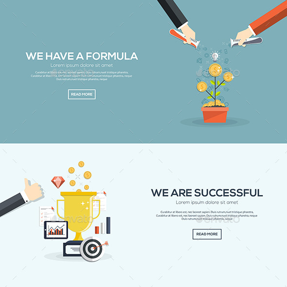 Flat Designed Banners - Concepts Business