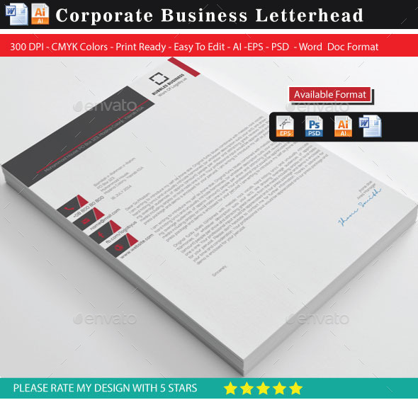 Clean & Modern Letterhead - Stationery Print Templates