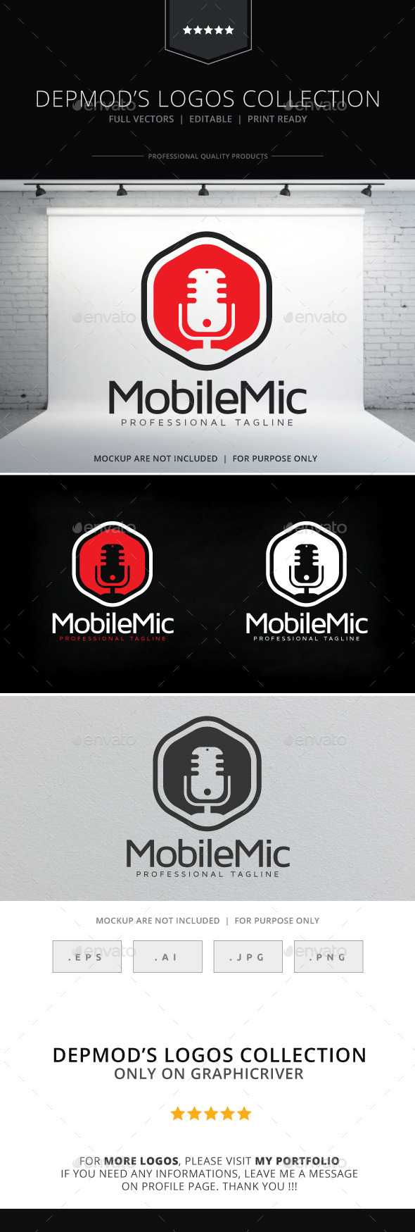 Mobile Mic Logo - Symbols Logo Templates