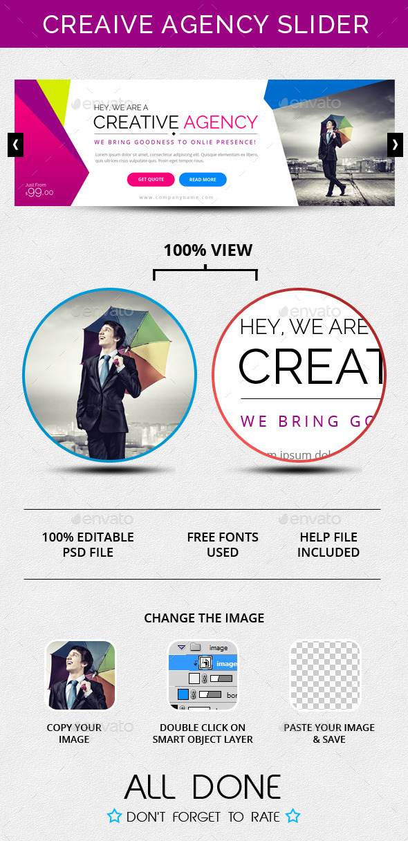Creative Agency Slider - Sliders & Features Web Elements