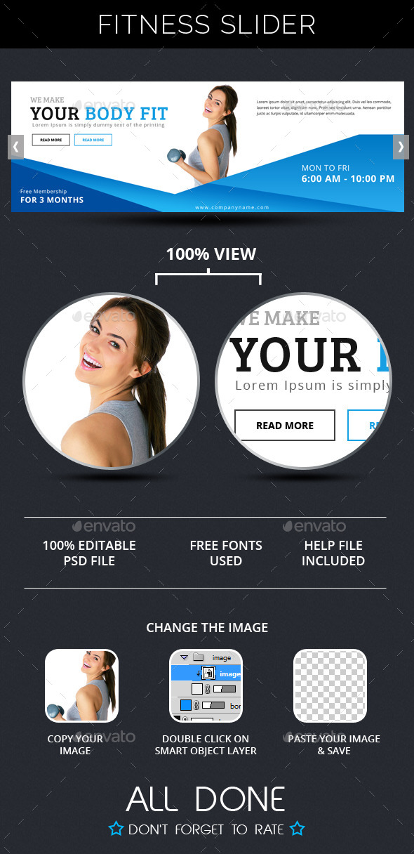 Fitness Slider - Sliders & Features Web Elements