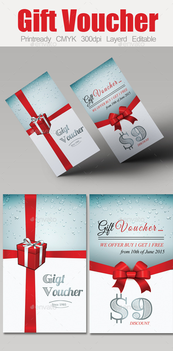 Multi Use Business Gift Voucher - Cards & Invites Print Templates