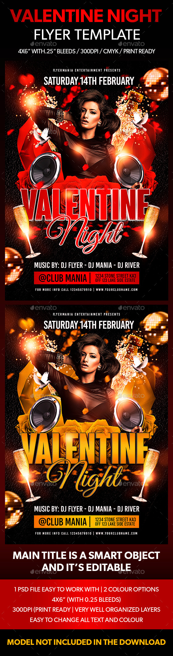 Valentine Night Flyer Template - Clubs & Parties Events