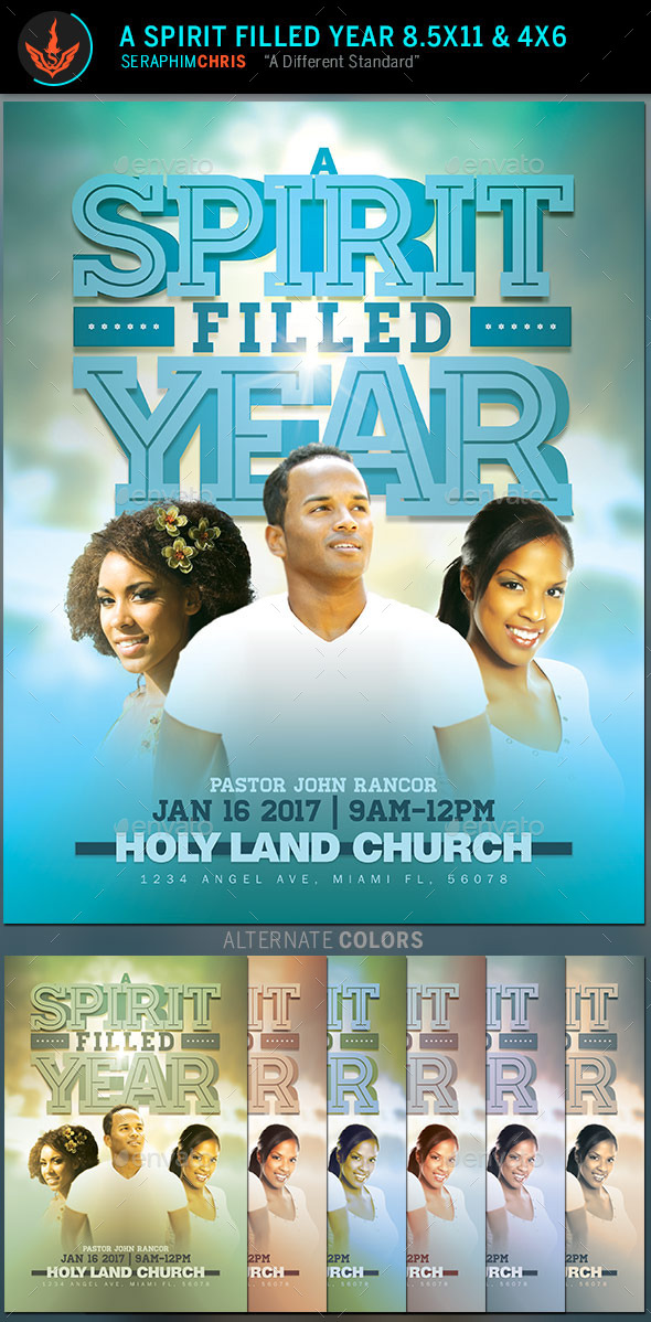 A Spirit Filled Year: Church Flyer Template - Church Flyers