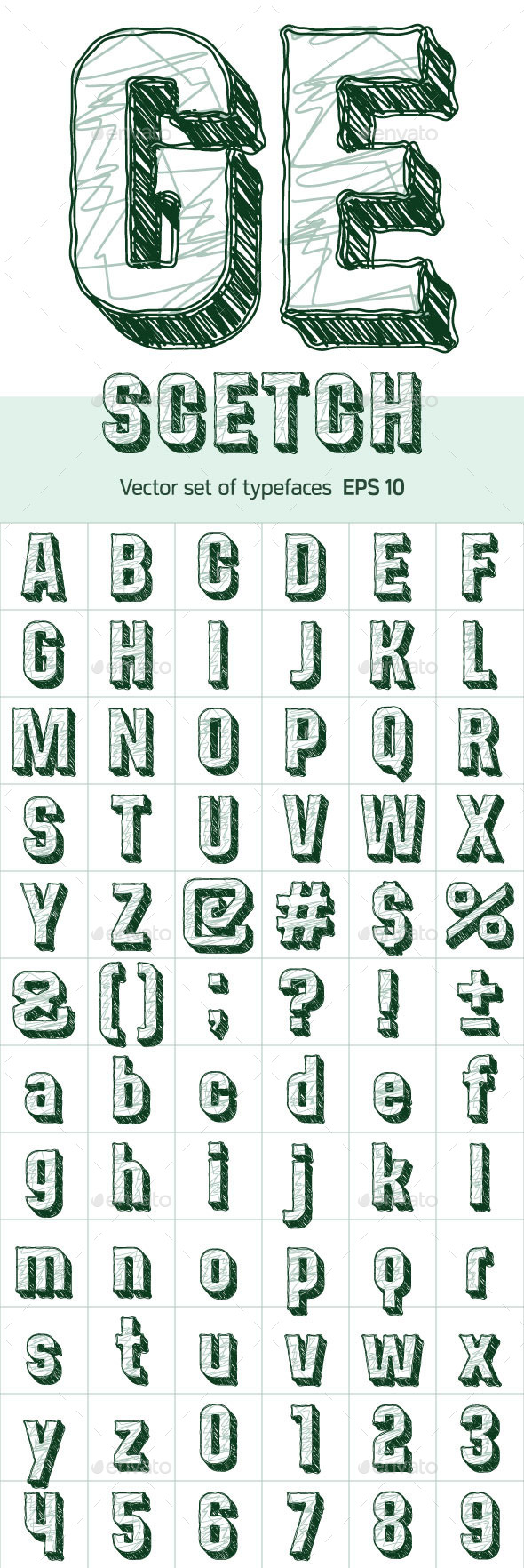 Sketch Alphabet - Decorative Symbols Decorative
