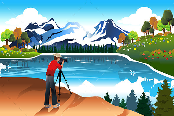 Photographer Taking Picture of a Beautiful Nature - Nature Conceptual