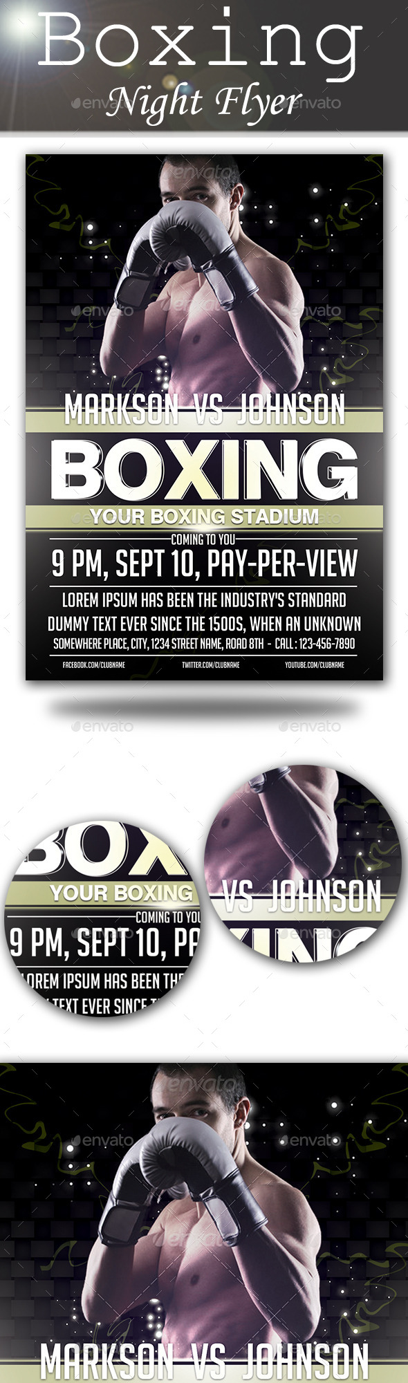 Boxing Night Flyer - Sports Events