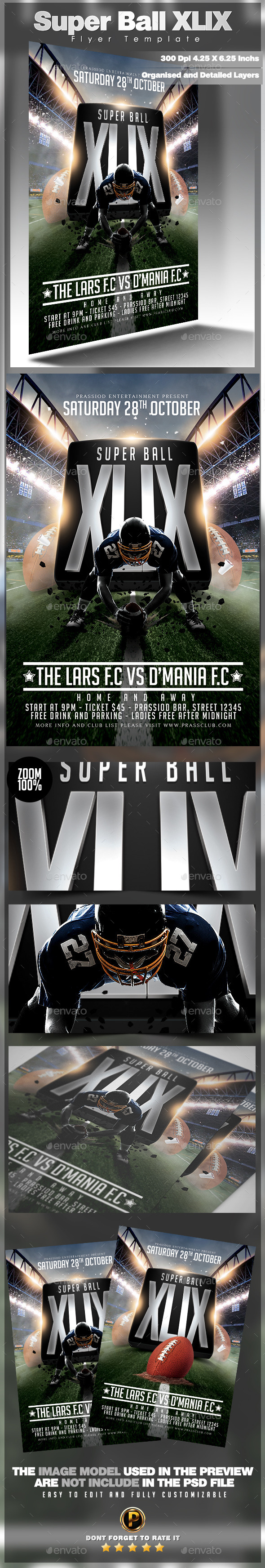 Super Ball XLIX Flyer Template - Sports Events