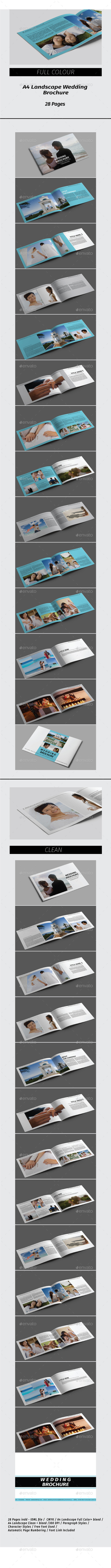 A4 Landscape Wedding Brochure - Brochures Print Templates