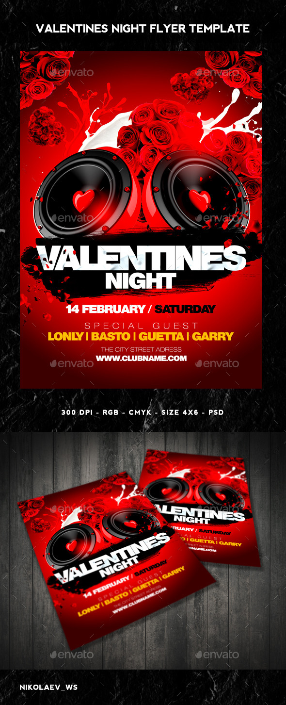 Valentines Night Flyer - Clubs & Parties Events