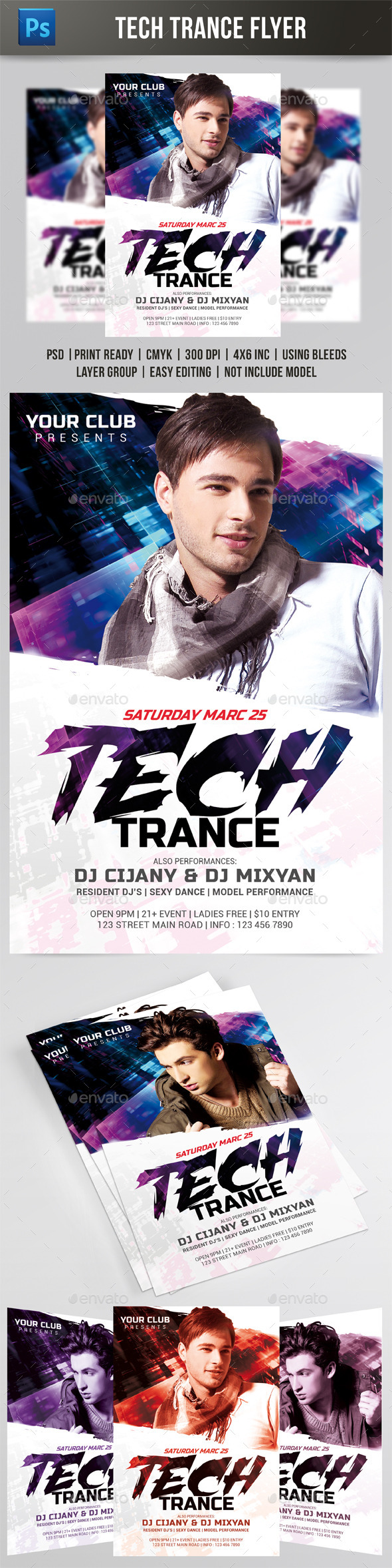 Tech Trance Flyer - Events Flyers