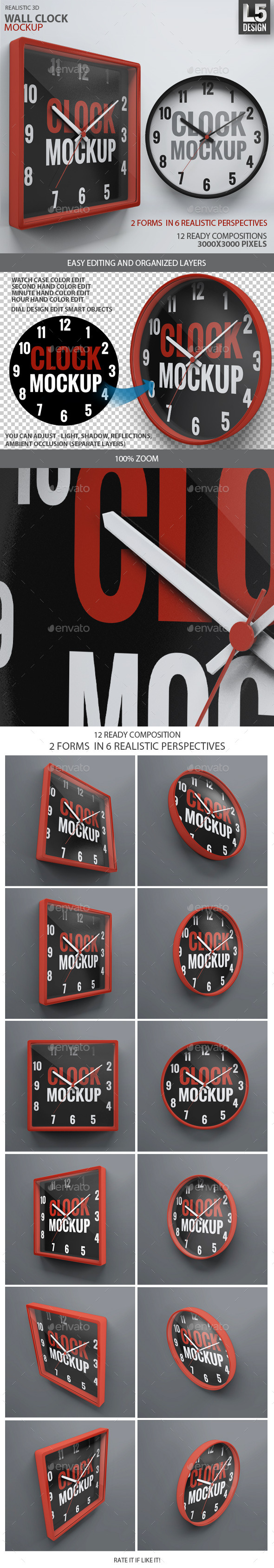 Wall Clock Mock-Up - Miscellaneous Print