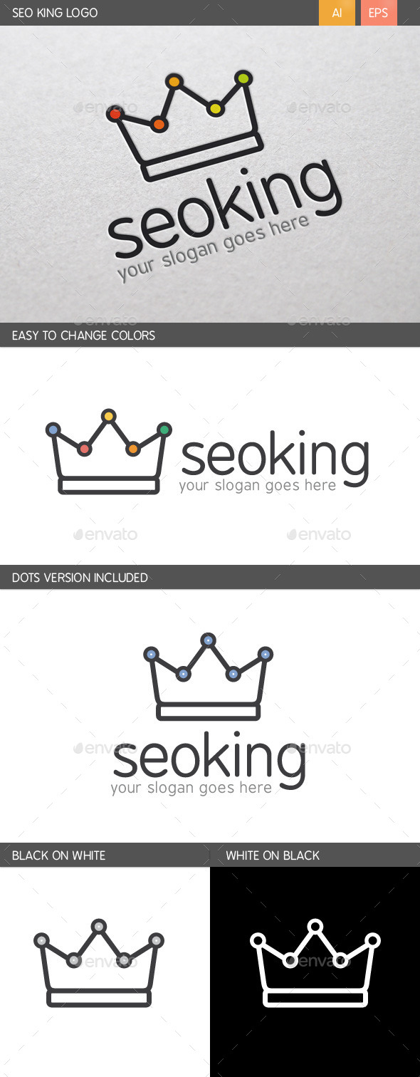 SEO King Logo - Crests Logo Templates