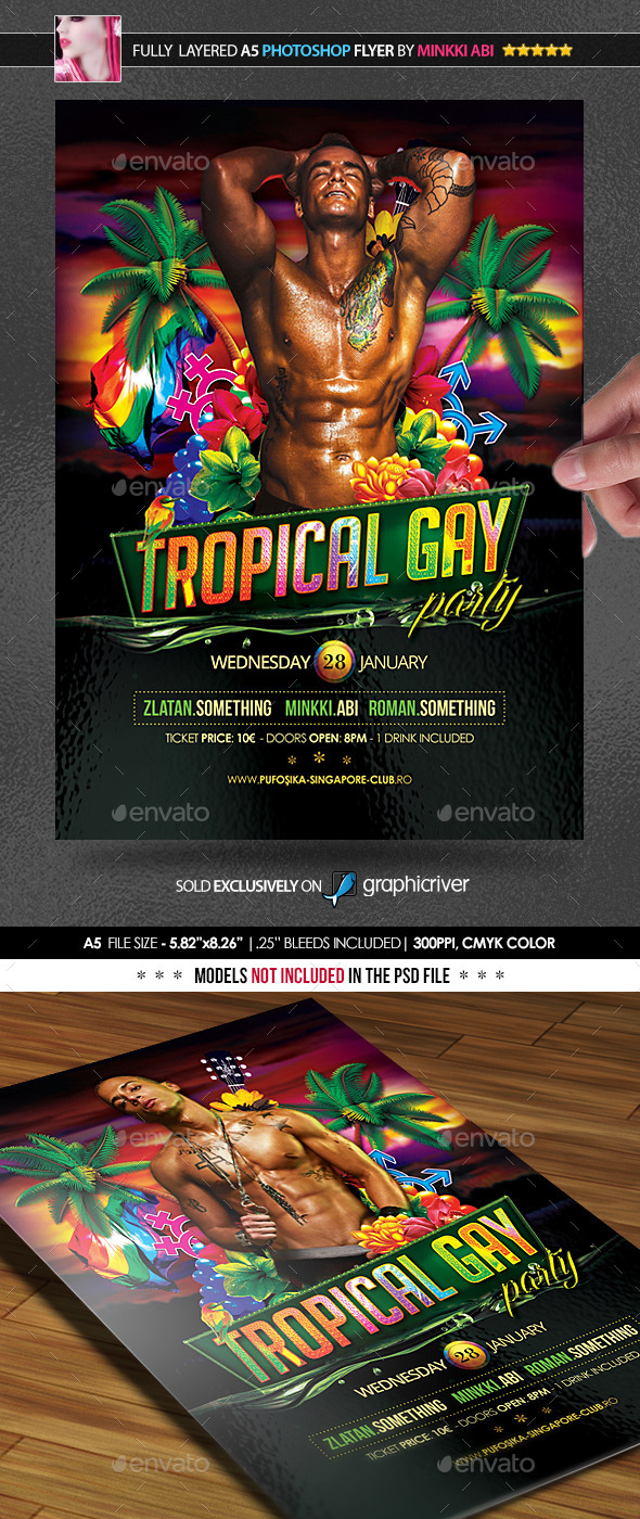 Gay Tropical Poster/Flyer - Flyers Print Templates