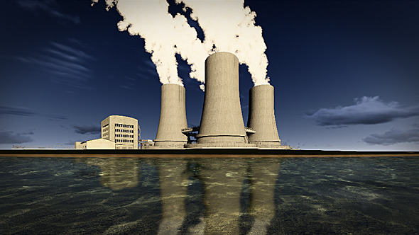 Nuclear Power Plant On The Coast