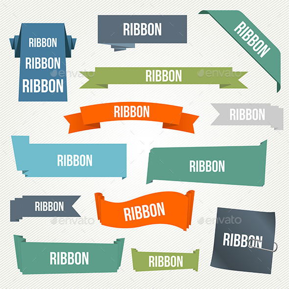 Ribbon and Banner Set - Web Elements Vectors