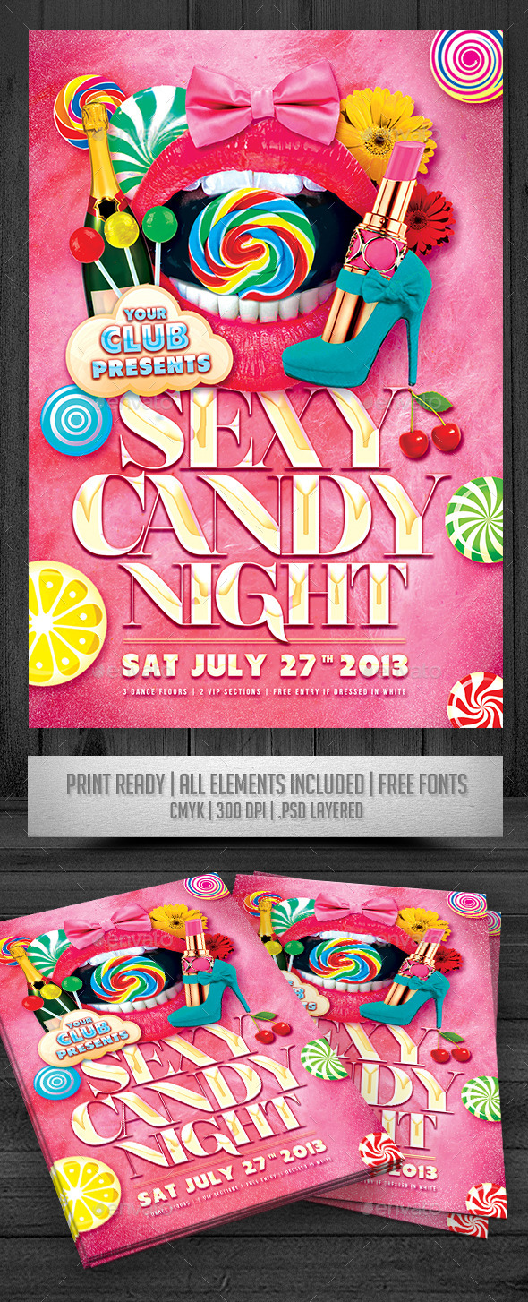 Sexy Candy Night Flyer - Events Flyers