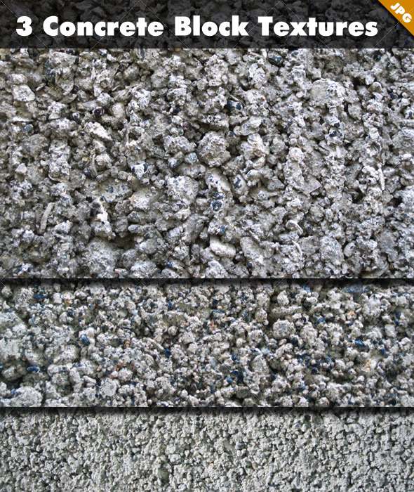 3 Concrete Block Textures - Concrete Textures