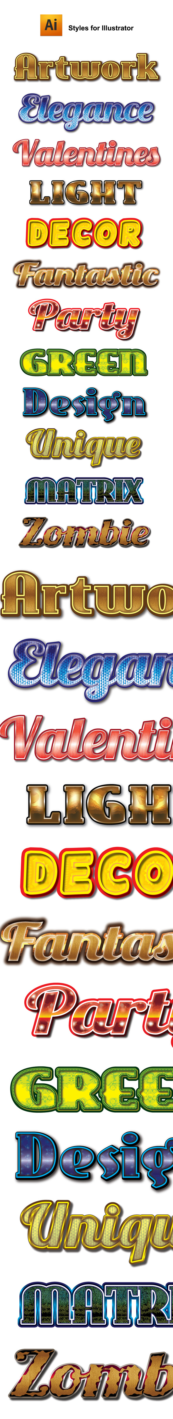 Artwork Graphic Styles for Ai - Styles Illustrator