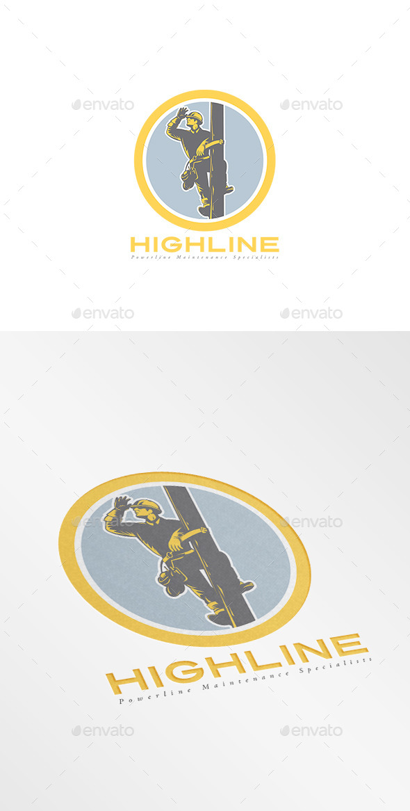 Highline Powerline Maintenance Logo - Humans Logo Templates