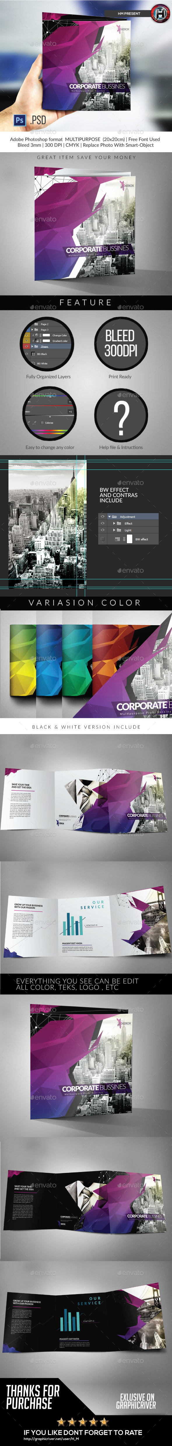 Square Modern Architecture Trifold - Corporate Brochures