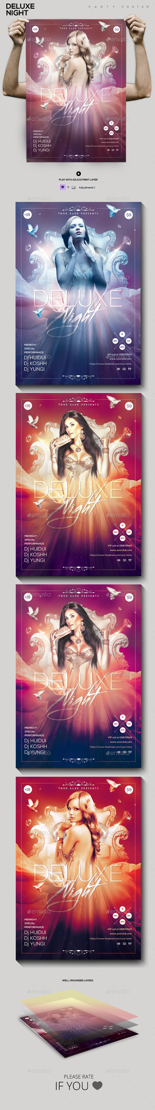 Deluxe Night Party Flyer/Poster - Clubs & Parties Events