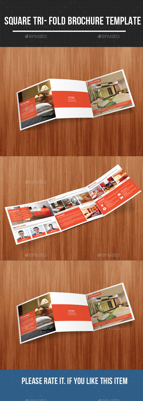Square Tri- Fold Interior Brochure - Corporate Brochures