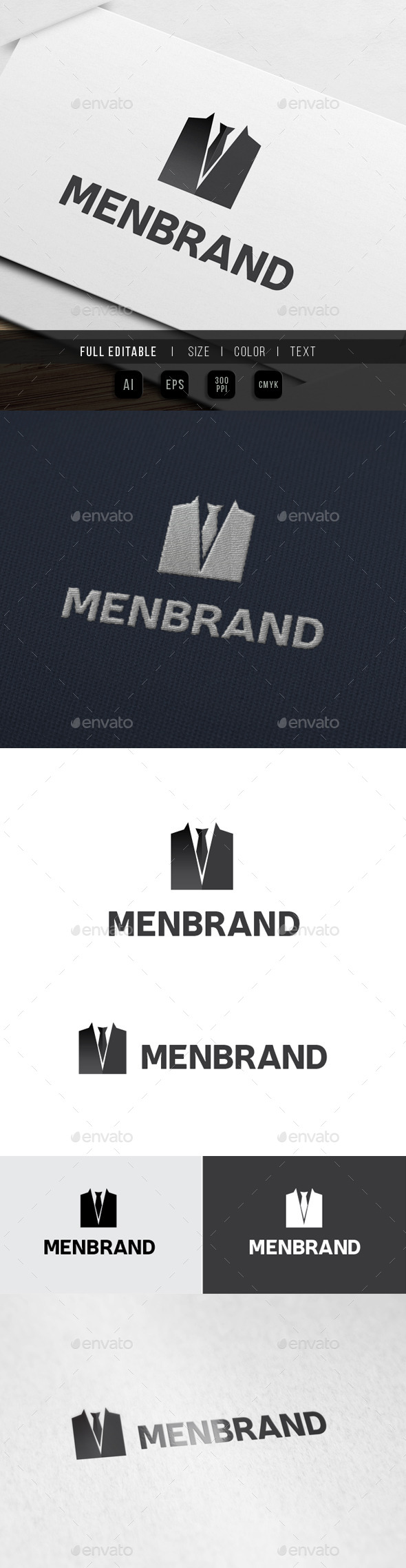 Men Clothing - Tuxedo Suit - Objects Logo Templates