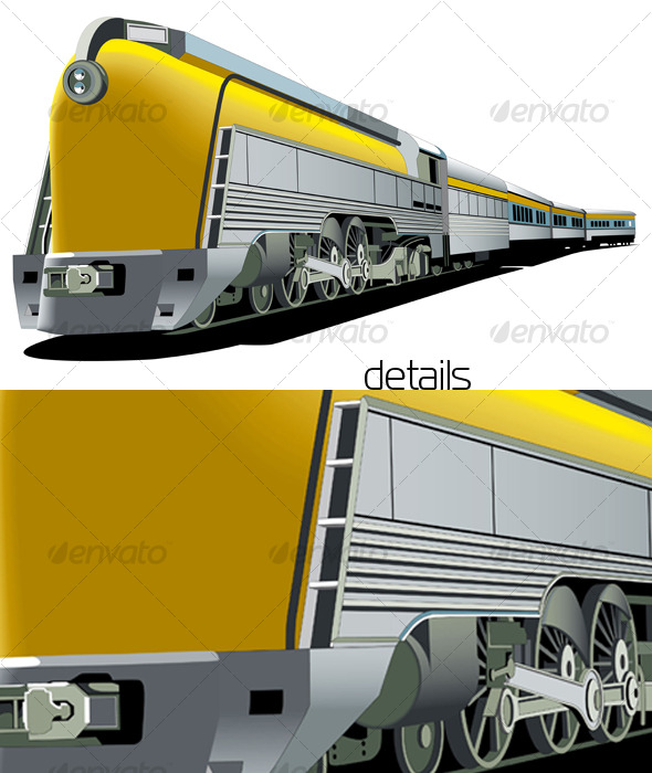 Yellow old-fashioned train - Retro Technology