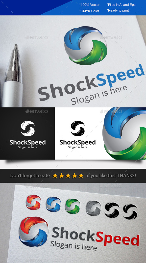 Shock Speed Logo - 3d Abstract