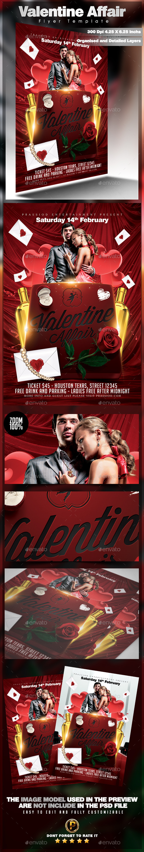 Valentine Affair Flyer Template - Clubs & Parties Events