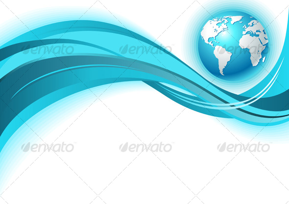 Business world map wave background - Backgrounds Decorative