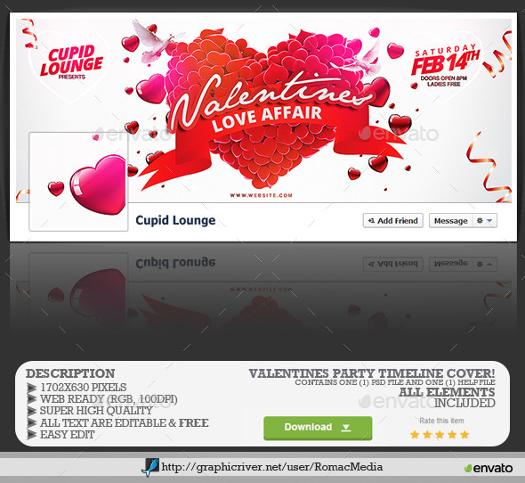 Valentines Party Facebook Timeline Cover - Facebook Timeline Covers Social Media