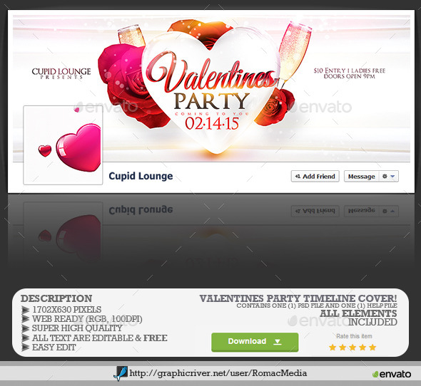 Valentines Love Party Facebook Timeline Cover - Facebook Timeline Covers Social Media