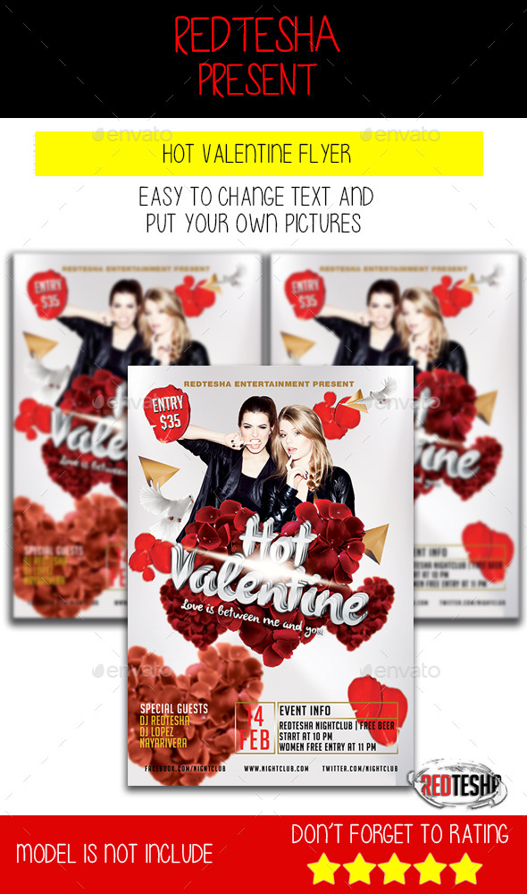 Hot Valentine Flyer - Events Flyers